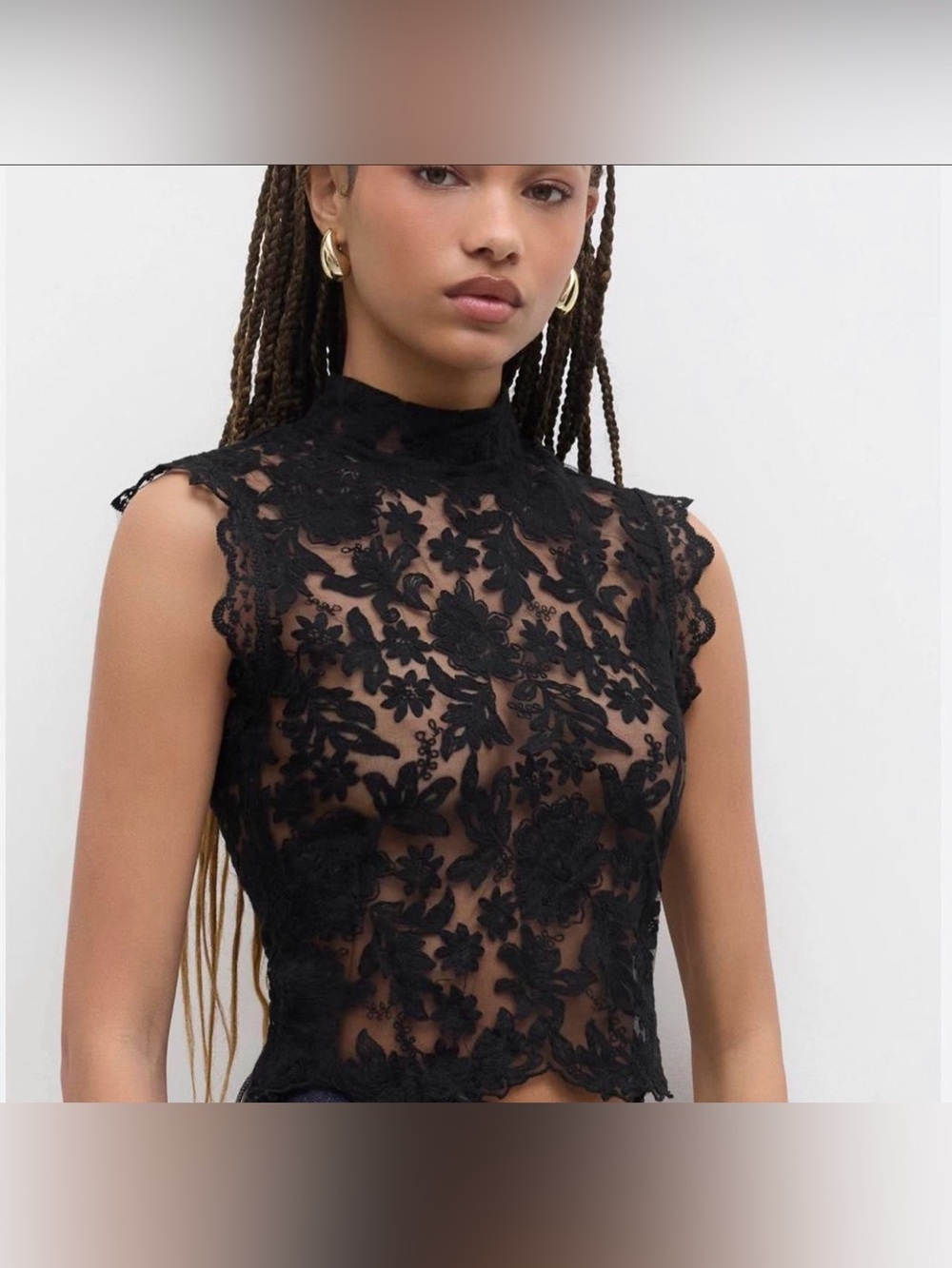 NWOT Cider Sheer Lace top